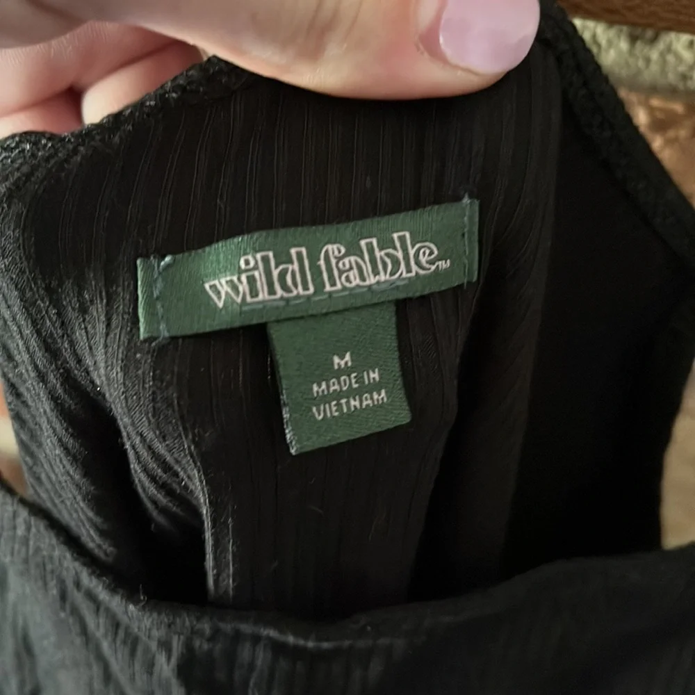 Wild Fable Black Ribbed Bodysuit Size Medium - Picture 5 of 5